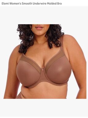 Elomi Smooth Underwire Molded Bra in Brown